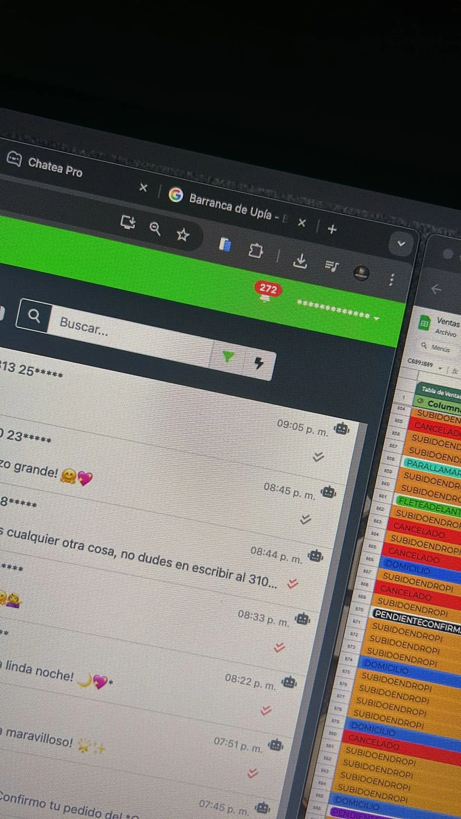 Captura real: 272 conversaciones atendidas y ventas por WhatsApp con IA